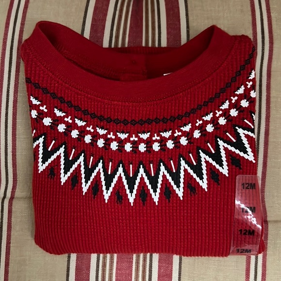 Polo Ralph Lauren Fair Isle Waffle Knit Top in Red - Picture 3 of 8